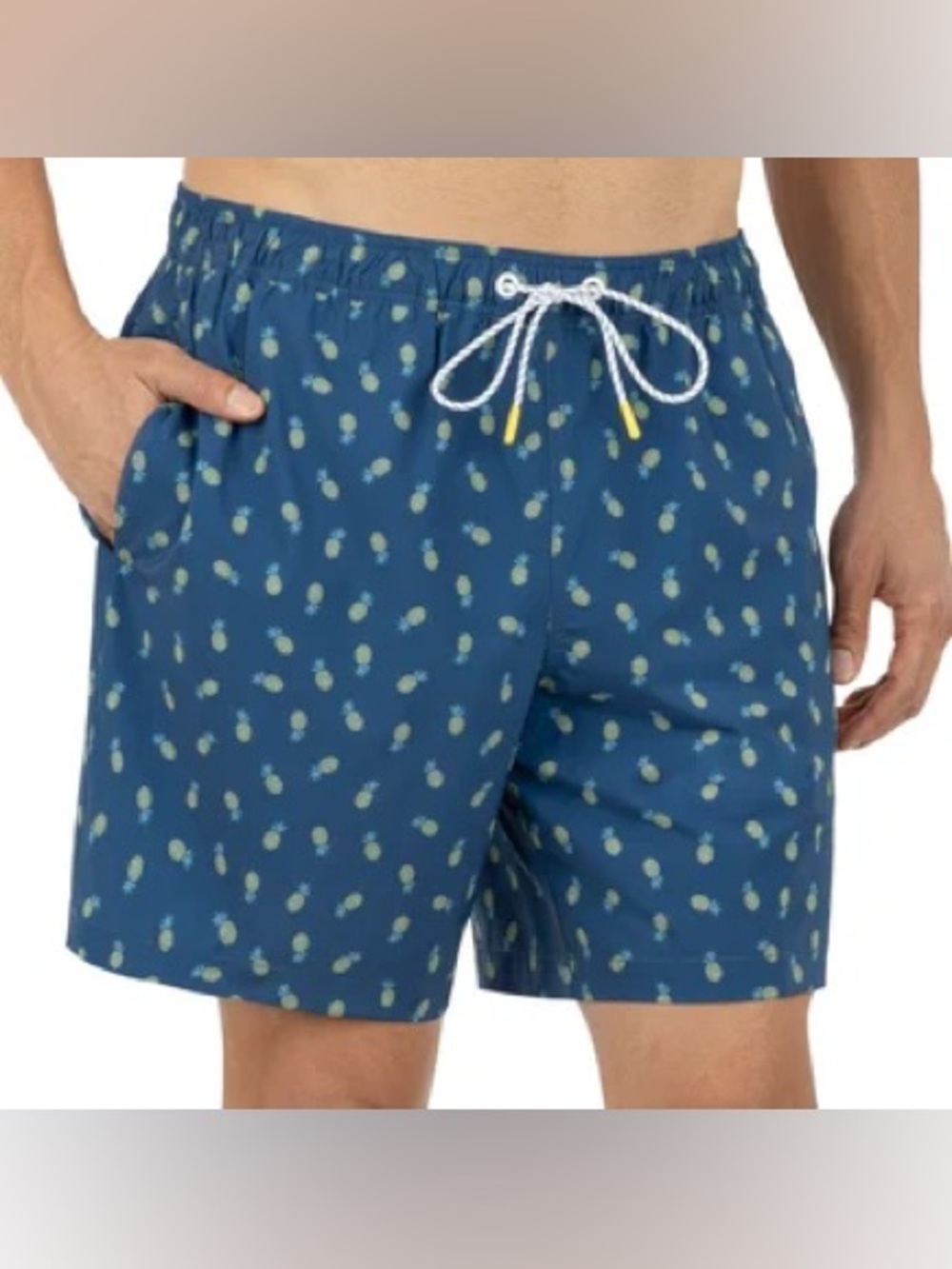 Bonobos Mens Swim Shorts Blue Pineapples UPF 50+ Stretch Pockets Quick-Dry Lined